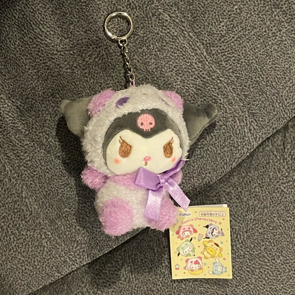 Kuromi Plush x Panda Cosplay Costume Keychain